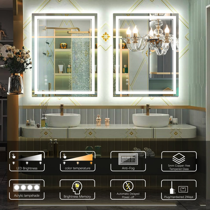 Isenhour led lighted bathroom mirror ivy bronx online